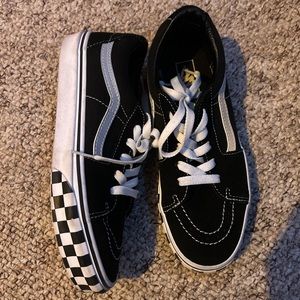 Vans Sk8-Low (Reflective Sidestripe) Checkerboard/Black Shoes
